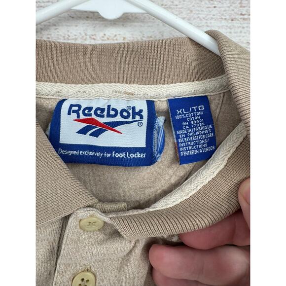 Vintage 1995 Reebok NFL Super Bowl 30 Polo Shirts Mens XL Beige Tan Embroidered - Picture 7 of 10